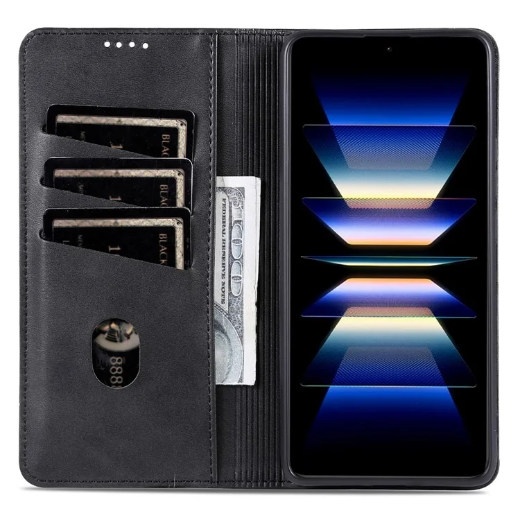 AZNS For Oppo Reno11 F 5G Case PU Leather Flip Stand Wallet Phone Cover - Black
