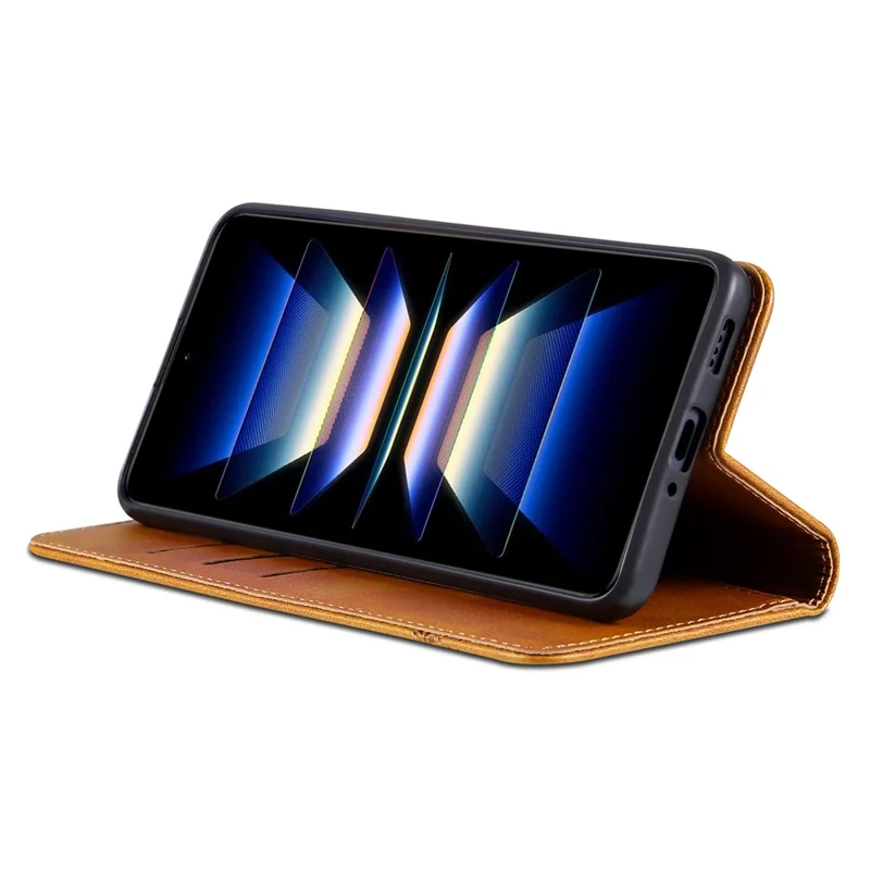 AZNS For Oppo Reno11 F 5G Case PU Leather Flip Stand Wallet Phone Cover - Brown