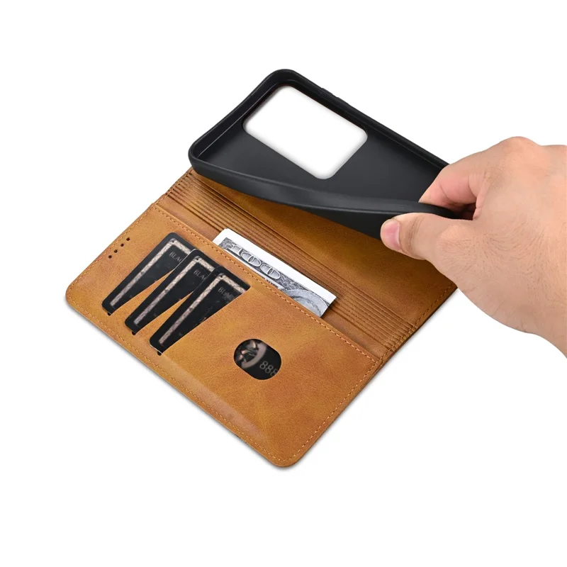 AZNS For Oppo Reno11 F 5G Case PU Leather Flip Stand Wallet Phone Cover - Brown