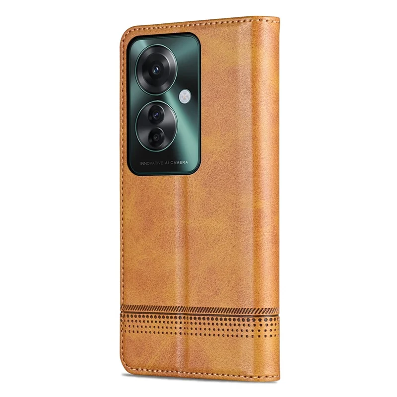 AZNS For Oppo Reno11 F 5G Case PU Leather Flip Stand Wallet Phone Cover - Brown