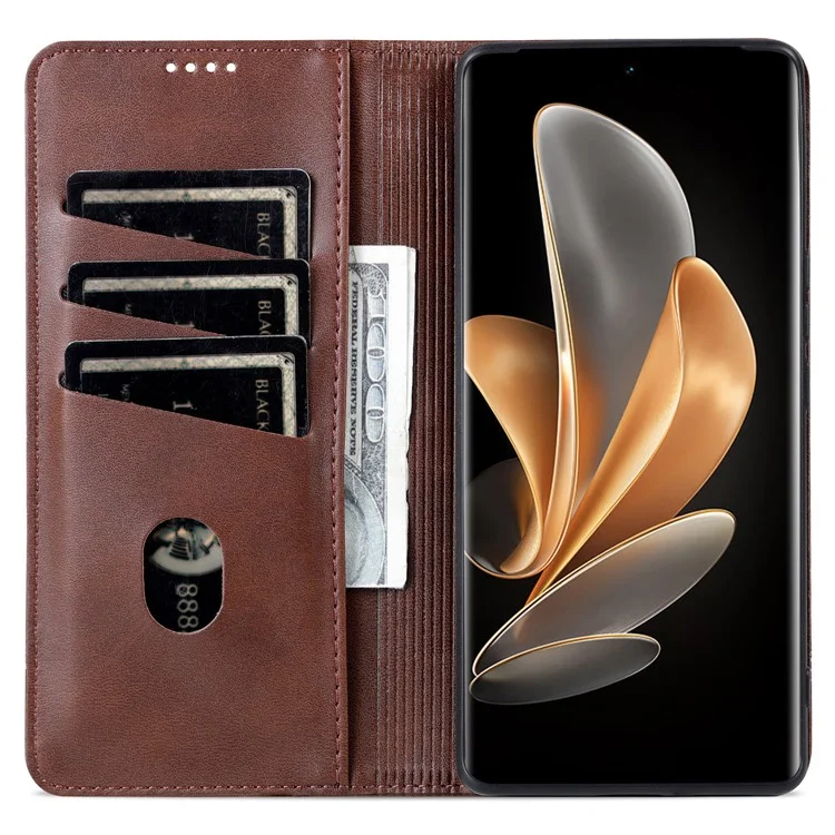 AZNS Per Oppo Find X7 Ultra Custodia Portafoglio in Pelle PU Custodia per Telefono con Chiusura Magnetica - Caffè
