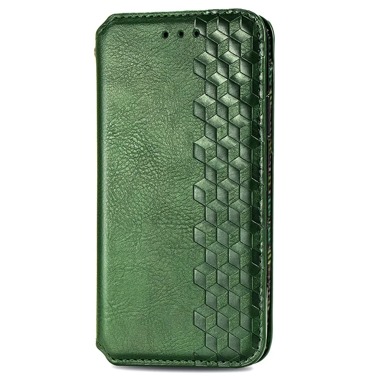 Für Realme 12 5G Hülle Brieftasche Rautenmuster PU-Leder Flip Handyhülle - Grün