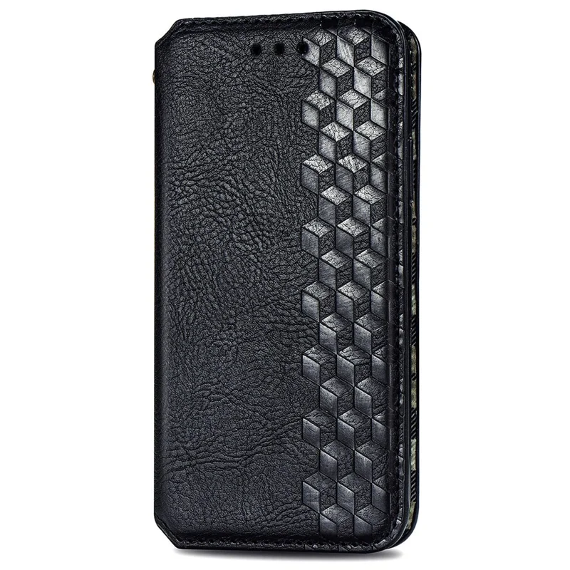 Pour Realme 12 5G Case Wallet Rhombus PU Leather Stand Flip Phone Cover - Noir