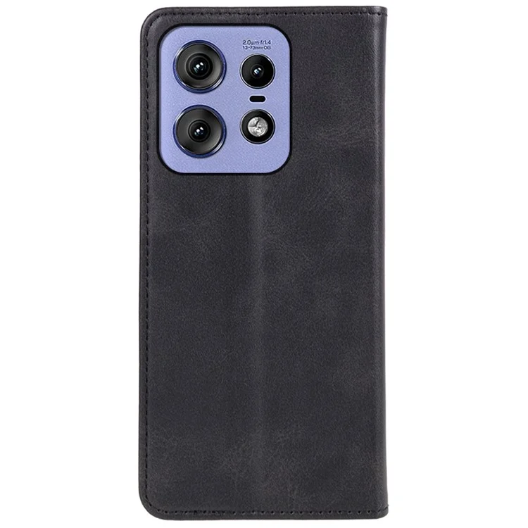 Für Motorola Edge 50 Pro 5G Wallet Case Magnetischer automatischer Verschluss Ledertelefonhülle - Schwarz