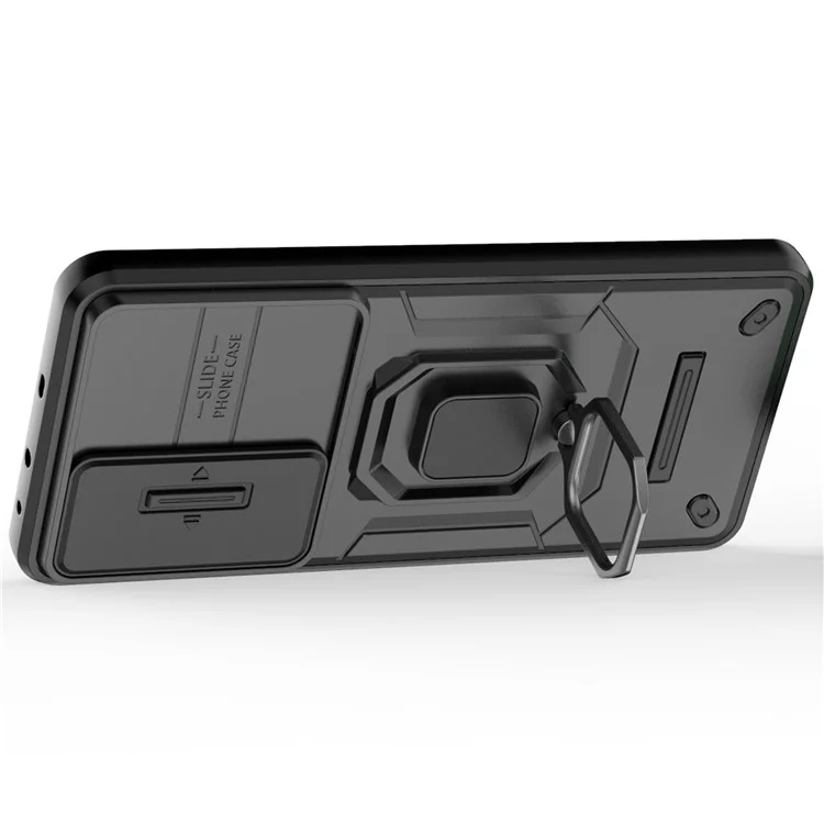 Per OnePlus Nord CE4 5G Protezione fotocamera Kickstand Case Custodia robusta PC+TPU - Nero