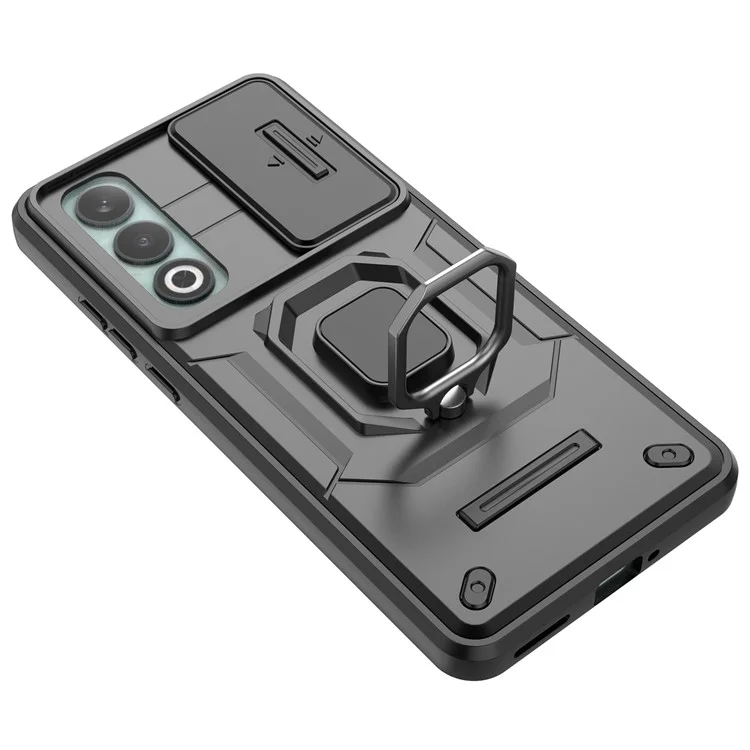 Per OnePlus Nord CE4 5G Protezione fotocamera Kickstand Case Custodia robusta PC+TPU - Nero