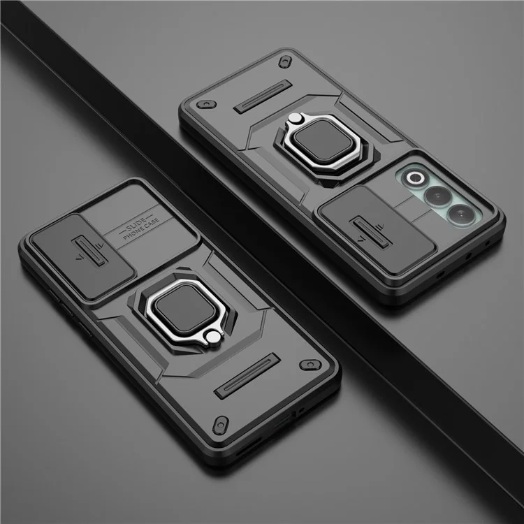 Per OnePlus Nord CE4 5G Protezione fotocamera Kickstand Case Custodia robusta PC+TPU - Nero