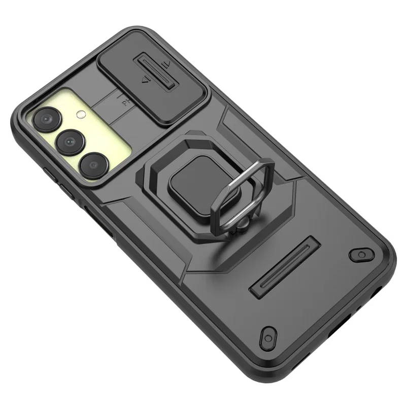 For Samsung Galaxy A25 5G (Global) (161.0 x 76.5 x 8.3mm) Camera Protection Fall-proof Case PC+TPU Phone Cover - Black