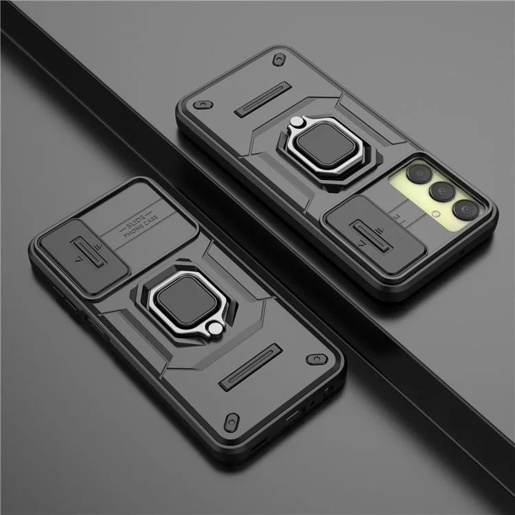 For Samsung Galaxy A25 5G (Global) (161.0 x 76.5 x 8.3mm) Camera Protection Fall-proof Case PC+TPU Phone Cover - Black