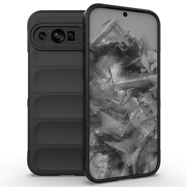 Protetor de Telefone Móvel para Google Pixel 9 Pro XL, Caixa Traseira de Absorção de Choque TPU - Preto