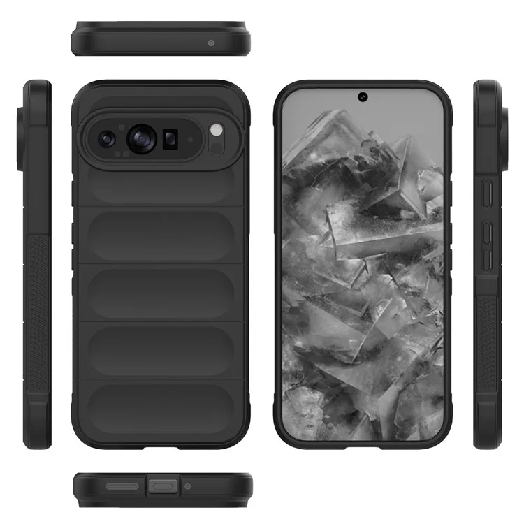 Protetor de Telefone Móvel para Google Pixel 9 Pro XL, Caixa Traseira de Absorção de Choque TPU - Preto