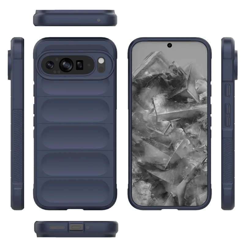 Mobiele telefoonbeschermer voor Google Pixel 9 Pro XL, schokabsorberende TPU achterkant - Donkerblauw