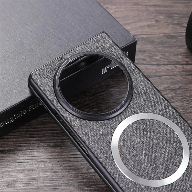 Per vivo X Fold3 Pro Case Drop-proof TPU+Cloth Back Phone Cover Compatible con MagSafe - Grigio