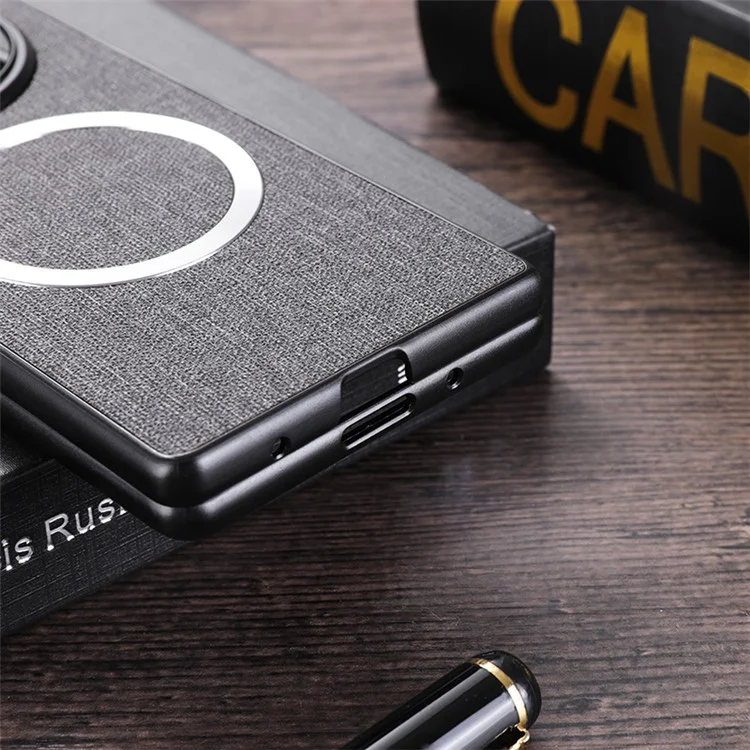 Per vivo X Fold3 Pro Case Drop-proof TPU+Cloth Back Phone Cover Compatible con MagSafe - Grigio