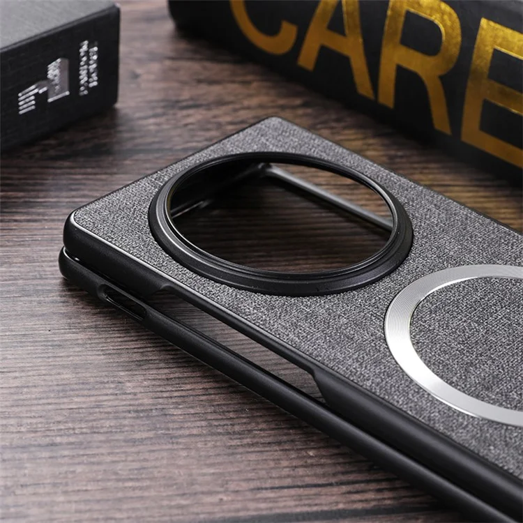Per vivo X Fold3 Pro Case Drop-proof TPU+Cloth Back Phone Cover Compatible con MagSafe - Grigio