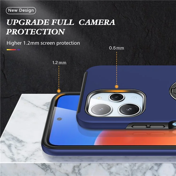 Для чехла Xiaomi Redmi 12 4G PC+TPU с подставкой Чехол для мобильного телефона Оптовая продажа - Синий