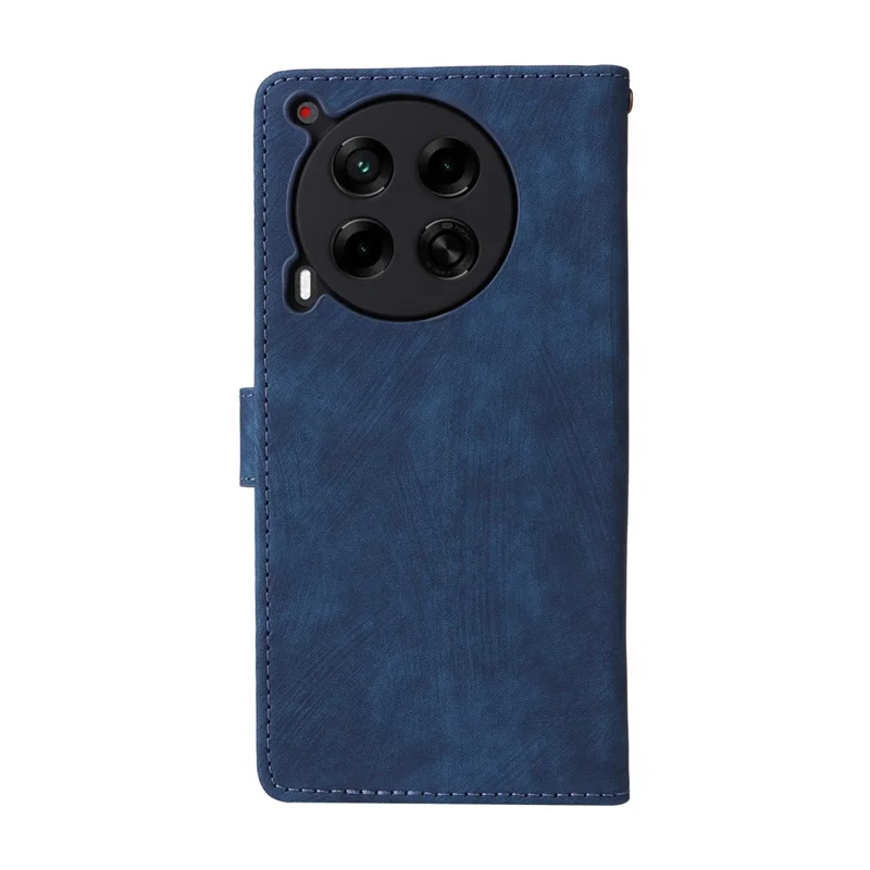 For TECNO Camon 30 5G CL7 Magnetic Case RFID Blocking Wallet Cover with Wrist Strap - Blue