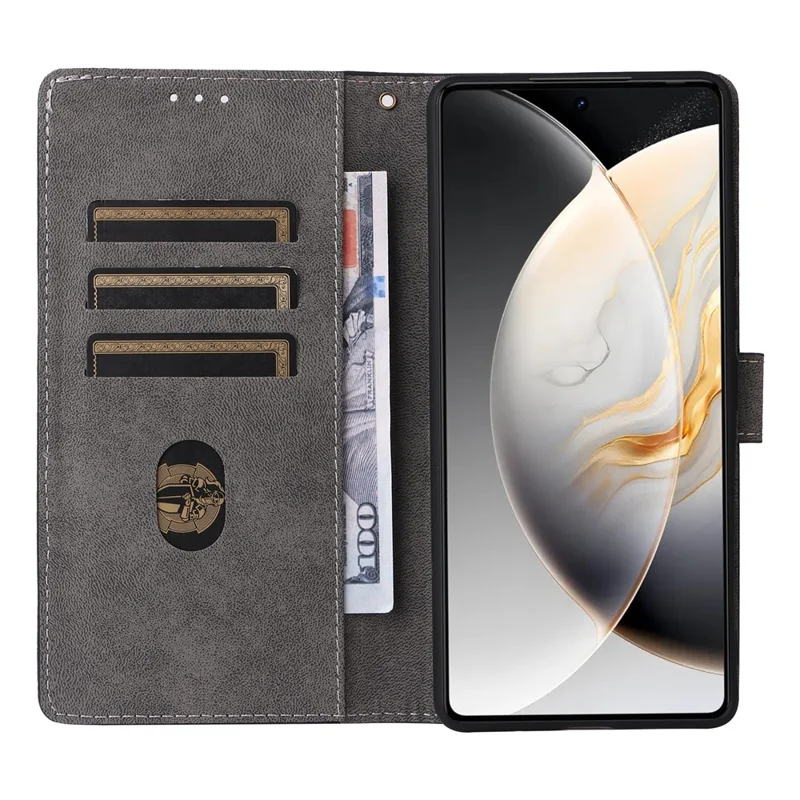 For TECNO Camon 30 4G CL6 Phone Case Magnetic Clasp RFID Blocking Wallet Cover - Purple