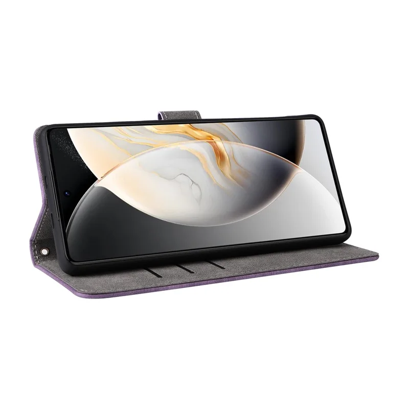 For TECNO Camon 30 4G CL6 Phone Case Magnetic Clasp RFID Blocking Wallet Cover - Purple