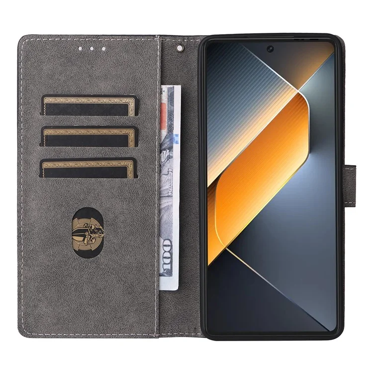 Para TECNO Pova 6 4G Capa com Alça de Pulso Bloqueio RFID Suporte Capa de Telefone - Marrom