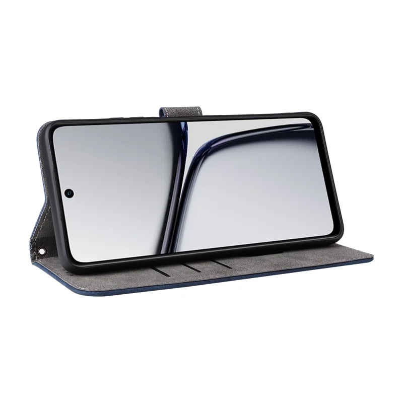 For Realme C65 4G Case RFID Blocking Phone Stand Cover with Magnetic Closure - Black