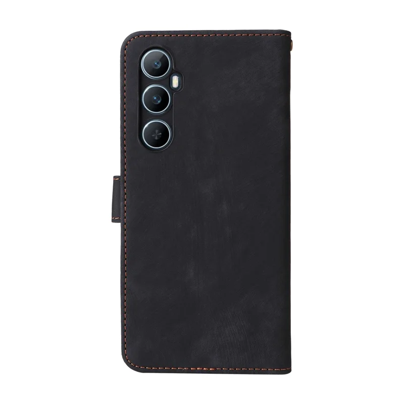 For Realme C65 4G Case RFID Blocking Phone Stand Cover with Magnetic Closure - Black