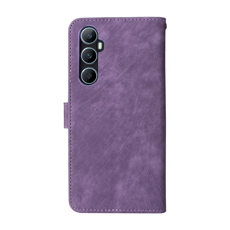 For Realme C65 4G Case RFID Blocking Phone Stand Cover with Magnetic Closure - Purple