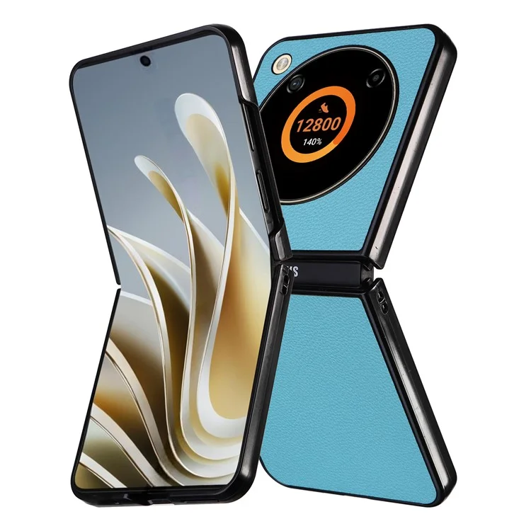 For ZTE Libero Flip A304ZT / nubia Flip 5G Case Litchi Texture PU Leather Coated PC Phone Shell - Baby Blue