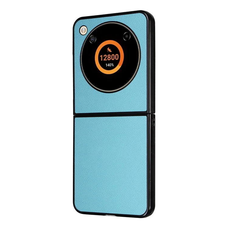For ZTE Libero Flip A304ZT / nubia Flip 5G Case Litchi Texture PU Leather Coated PC Phone Shell - Baby Blue