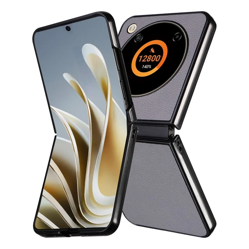 Para ZTE Libero Flip A304ZT / nubia Flip 5G Funda Textura de Piel de Ante PC Revestido - Gris