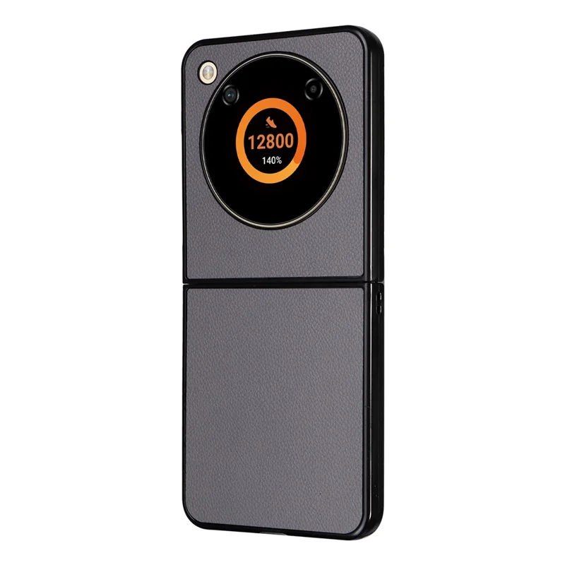 Para ZTE Libero Flip A304ZT / nubia Flip 5G Funda Textura de Piel de Ante PC Revestido - Gris