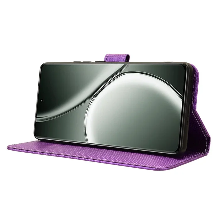 Per Realme GT Neo6 SE 5G / Neo6 5G / GT 6 5G / GT 6T 5G Custodia Magnetica Texture a Diamante in Pelle PU Antiurto - Viola