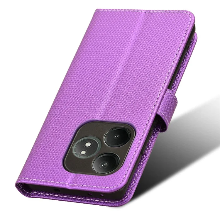 Per Realme GT Neo6 SE 5G / Neo6 5G / GT 6 5G / GT 6T 5G Custodia Magnetica Texture a Diamante in Pelle PU Antiurto - Viola