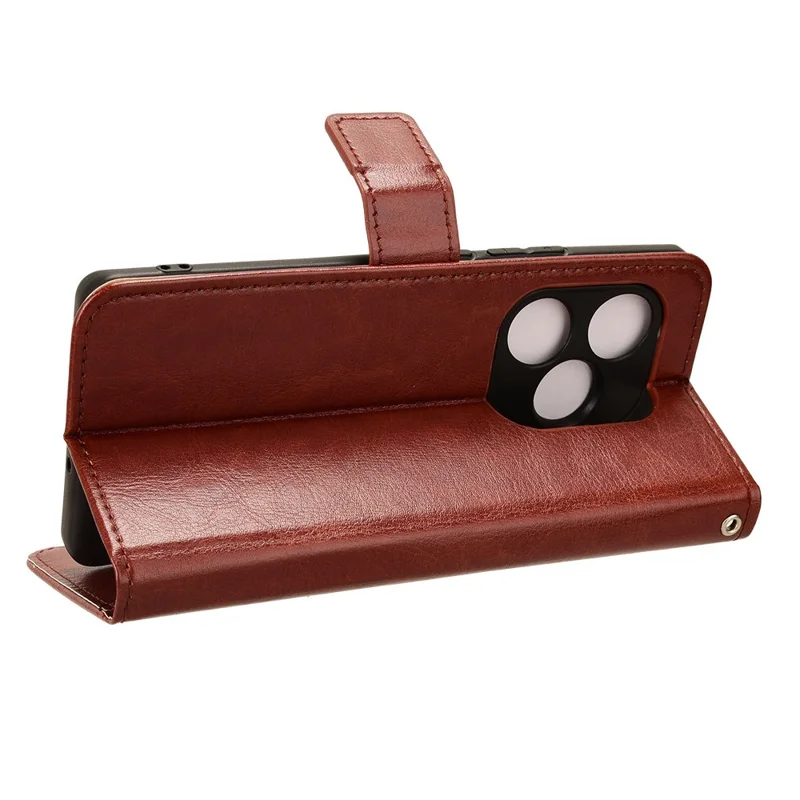 For Realme GT Neo6 SE 5G / Neo6 5G / GT 6 5G / GT 6T 5G Case Wallet Crazy Horse Texture Magnetic Phone Cover - Brown