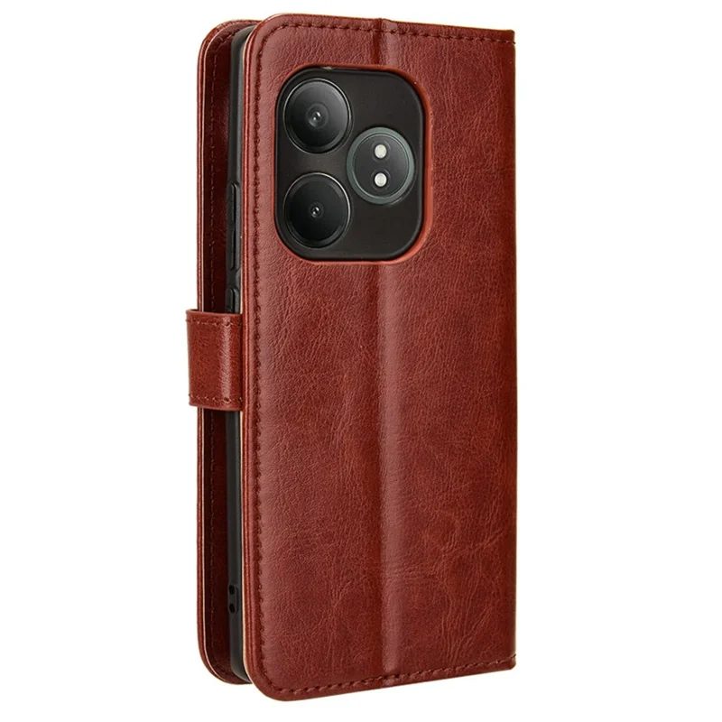 For Realme GT Neo6 SE 5G / Neo6 5G / GT 6 5G / GT 6T 5G Case Wallet Crazy Horse Texture Magnetic Phone Cover - Brown