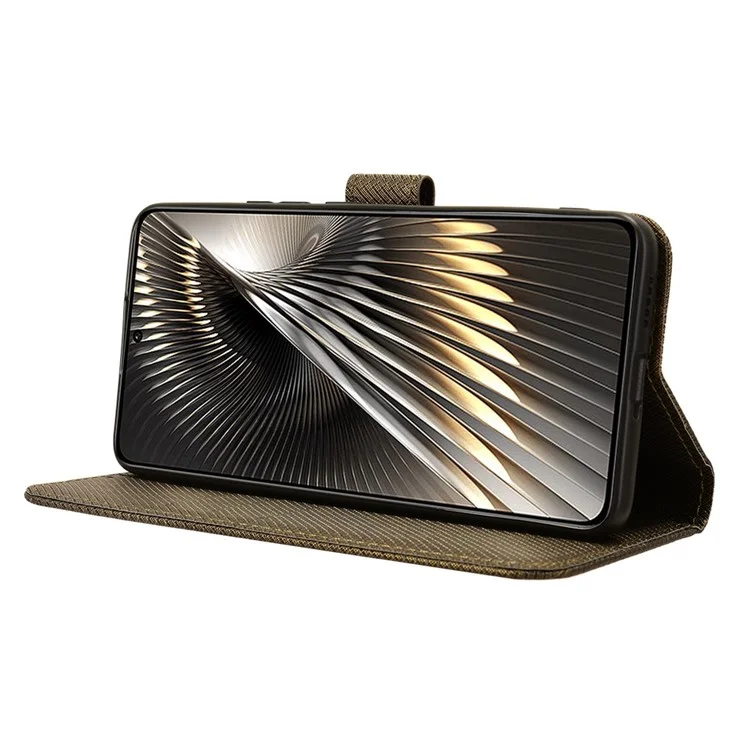 Per Xiaomi Redmi Turbo 3 5G / Poco F6 5G Case Texture Diamante Custodia telefonica pieghevole con cinturino da polso - Marrone
