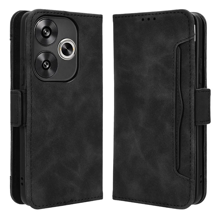 For Xiaomi Redmi Turbo 3 5G / Poco F6 5G Case Wallet Phone Leather Cover with Multiple Card Slots - Black