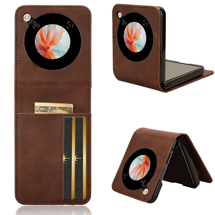 Pour le ZTE nubia Flip 5G / Libero Flip A304ZT, étui en cuir avec fentes pour cartes - Marron