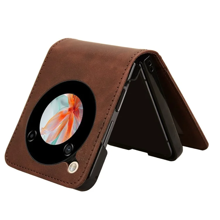 Pour le ZTE nubia Flip 5G / Libero Flip A304ZT, étui en cuir avec fentes pour cartes - Marron