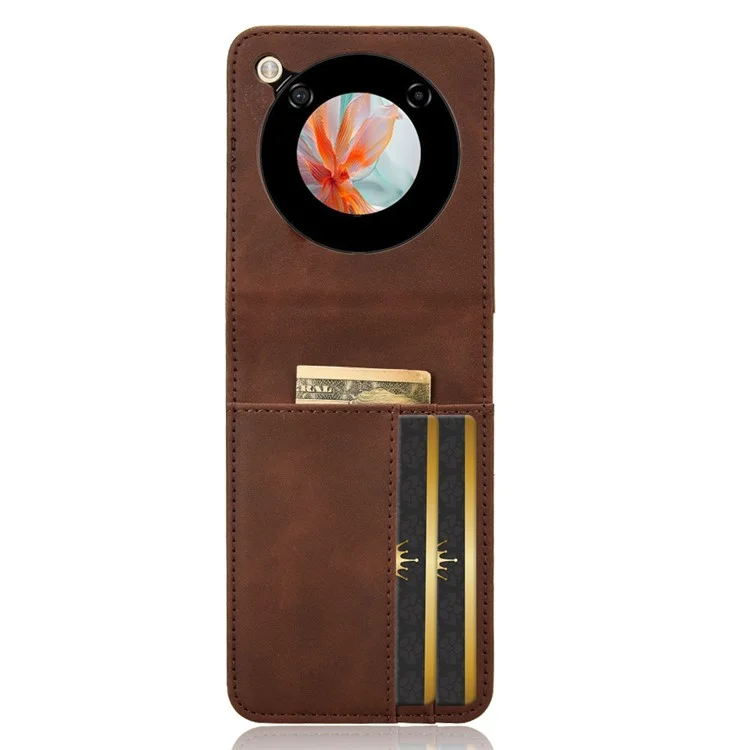 Pour le ZTE nubia Flip 5G / Libero Flip A304ZT, étui en cuir avec fentes pour cartes - Marron