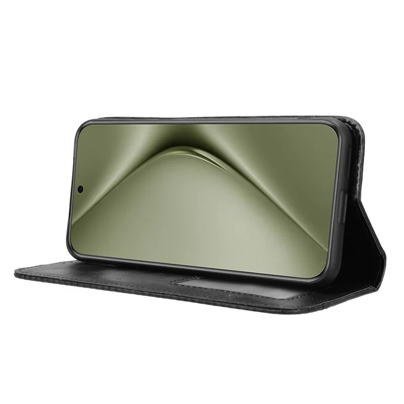 For Huawei Pura 70 Pro / 70 Pro+ / 70 Ultra Case Retro PU Leather Wallet Protective Phone Cover - Black