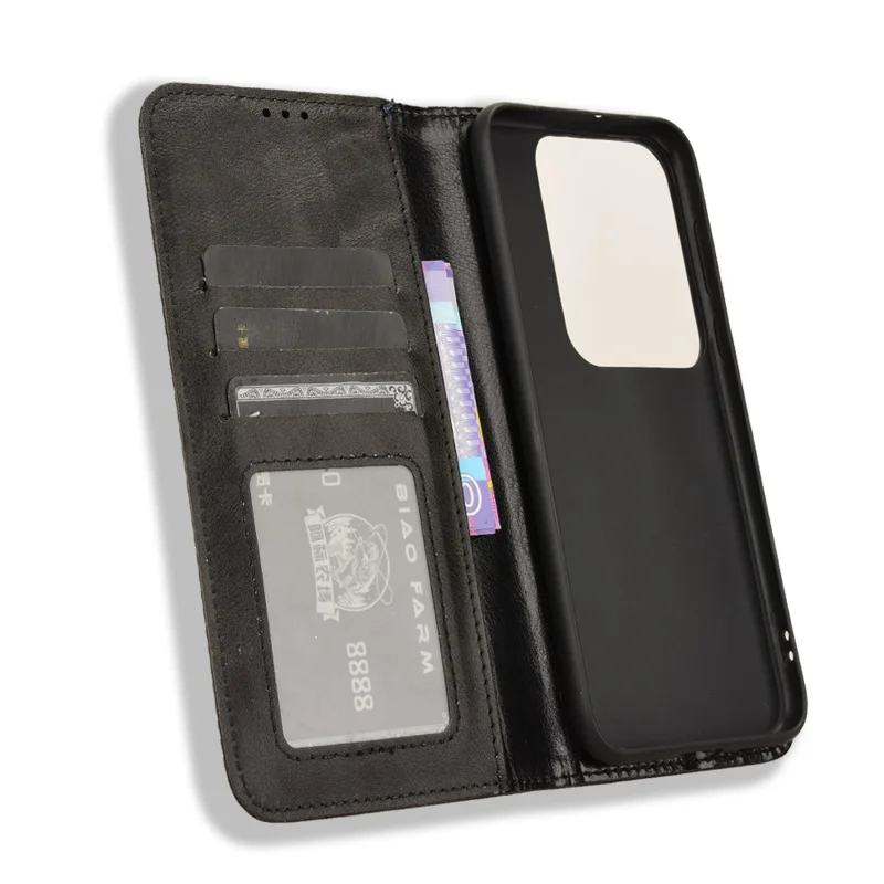 For Huawei Pura 70 Pro / 70 Pro+ / 70 Ultra Case Retro PU Leather Wallet Protective Phone Cover - Black