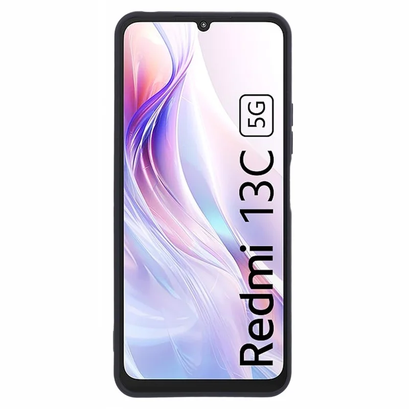 For Xiaomi Redmi 13C 5G / Poco M6 5G Case Straight Edge TPU Phone Cover Anti-Scratch Phone Shell - Black