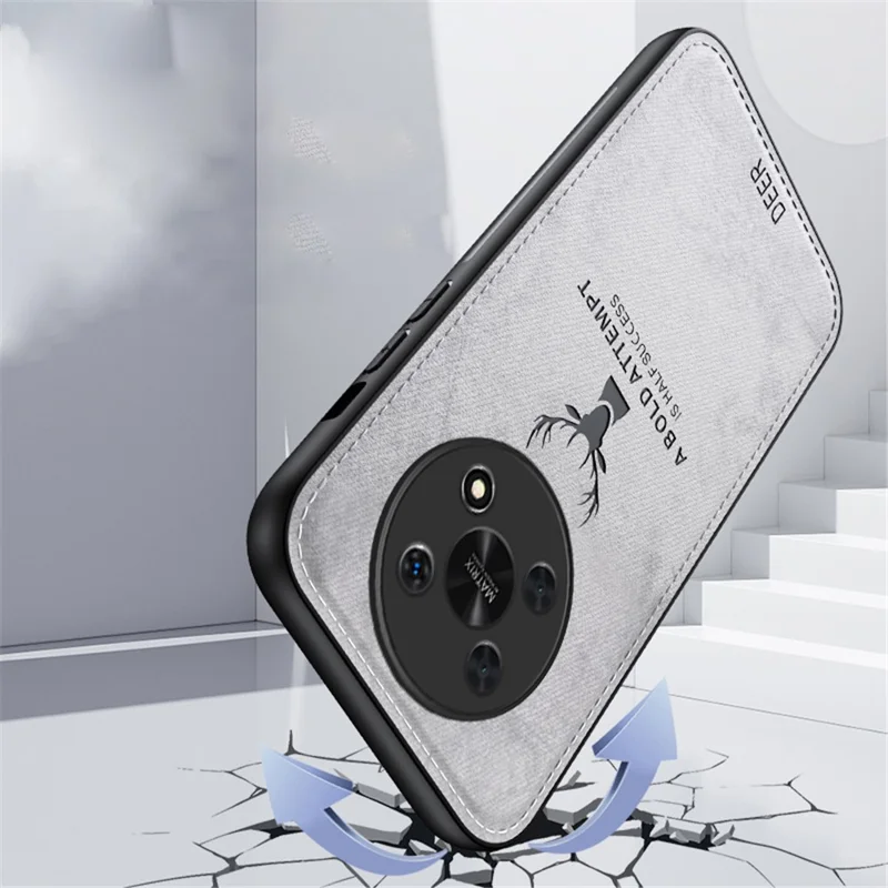 For Honor X30 5G Custodie all'ingrosso Forniture per telefoni Texture in tessuto Custodia ibrida in pelle+PC+TPU - Grigio