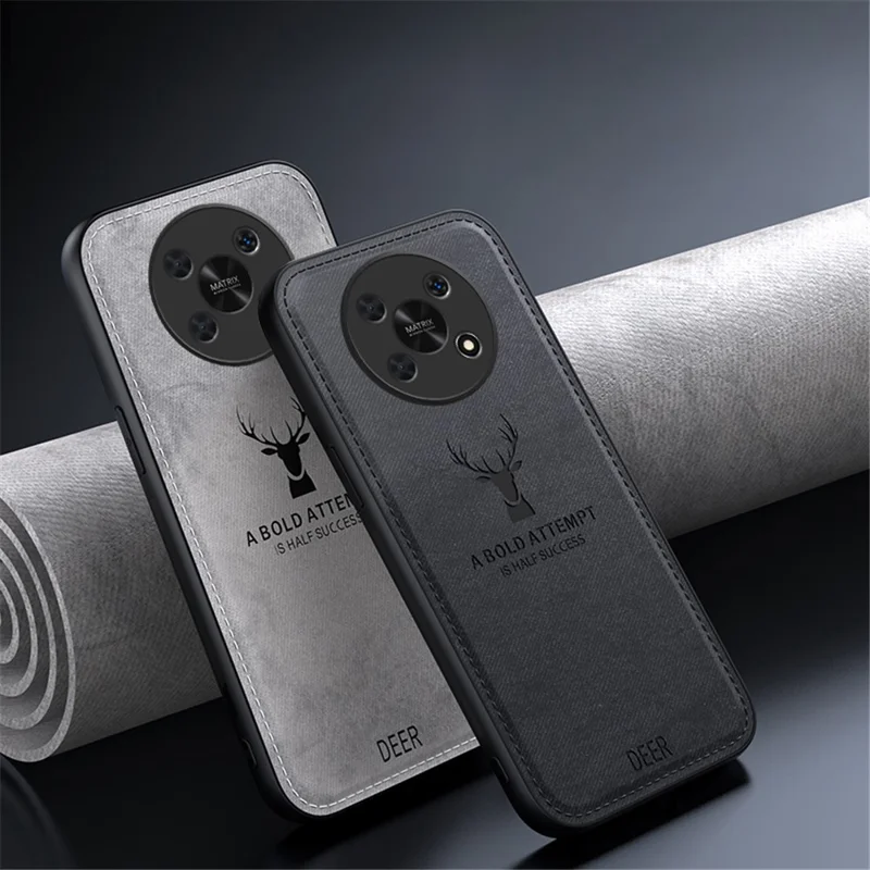 For Honor X30 5G Custodie all'ingrosso Forniture per telefoni Texture in tessuto Custodia ibrida in pelle+PC+TPU - Grigio