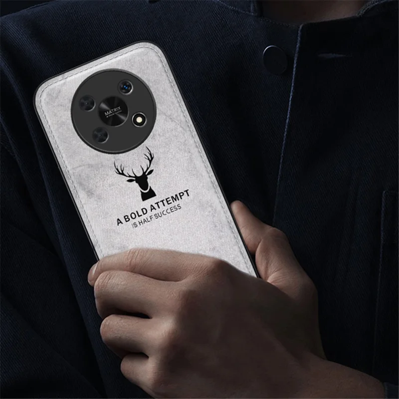For Honor X30 5G Custodie all'ingrosso Forniture per telefoni Texture in tessuto Custodia ibrida in pelle+PC+TPU - Grigio