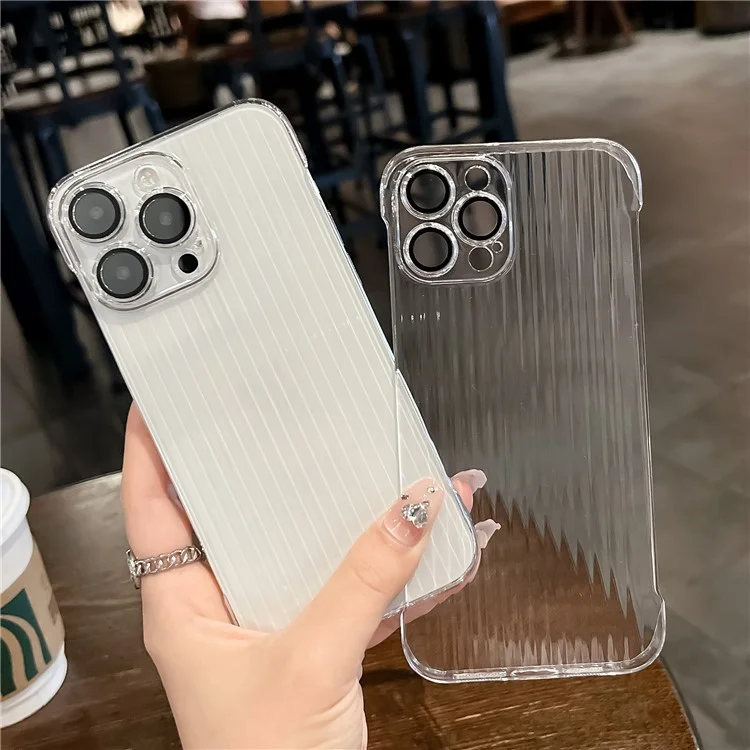 For iPhone 14 Pro Max Lens Film Wholesale PC Phone Cases No Side Frame Design Clear Phone Cover