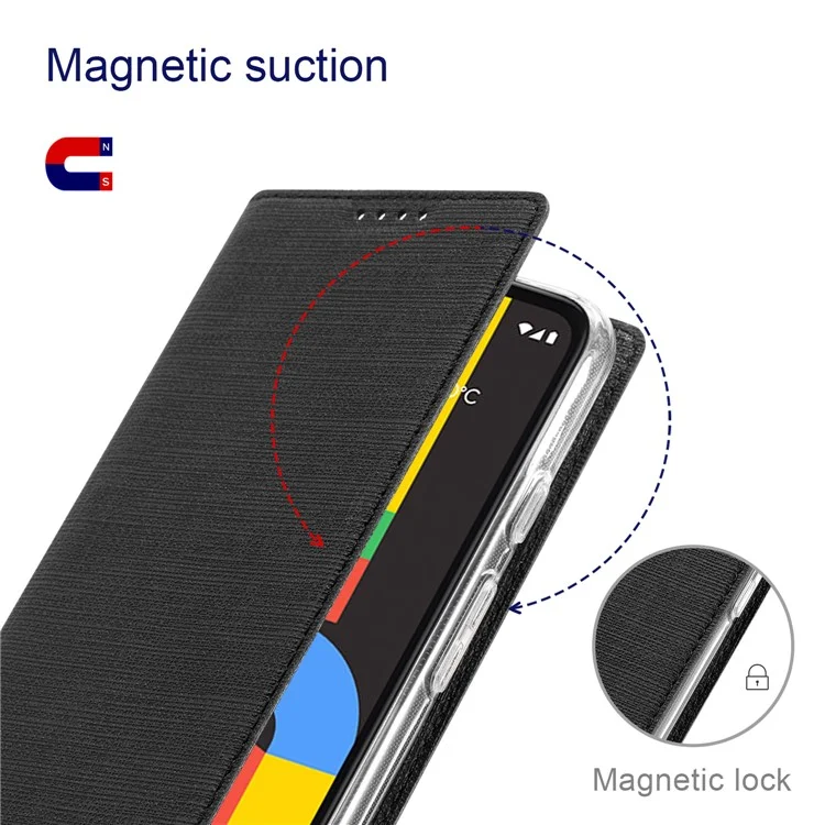 VILI DMX Series For Google Pixel 8a Phone Case Card Holder Leather Cover Mobile Accessories Wholesale - Black