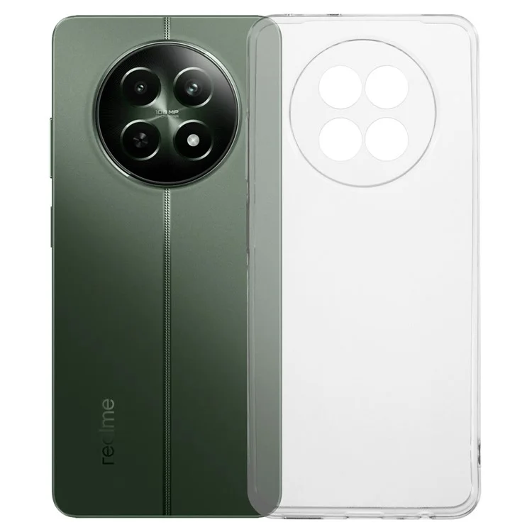 For Realme 12 Clear Phone Case Glossy Watermark-Free Soft TPU Cover