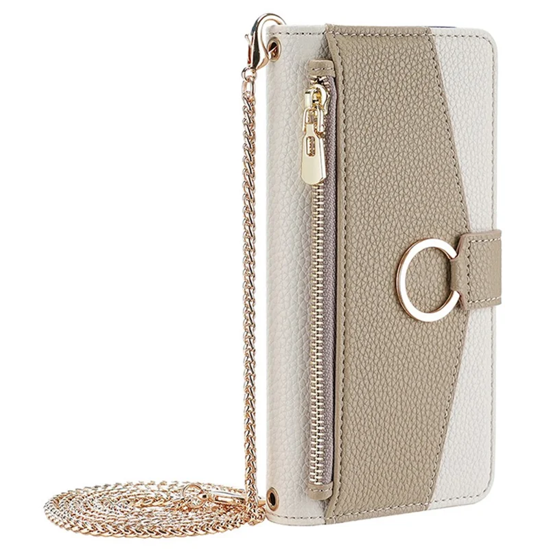 For Xiaomi Civi 4 Pro 5G / 14 Civi 5G Leather Case Zipper Wallet Stand Phone Cover with Mirror Function - White